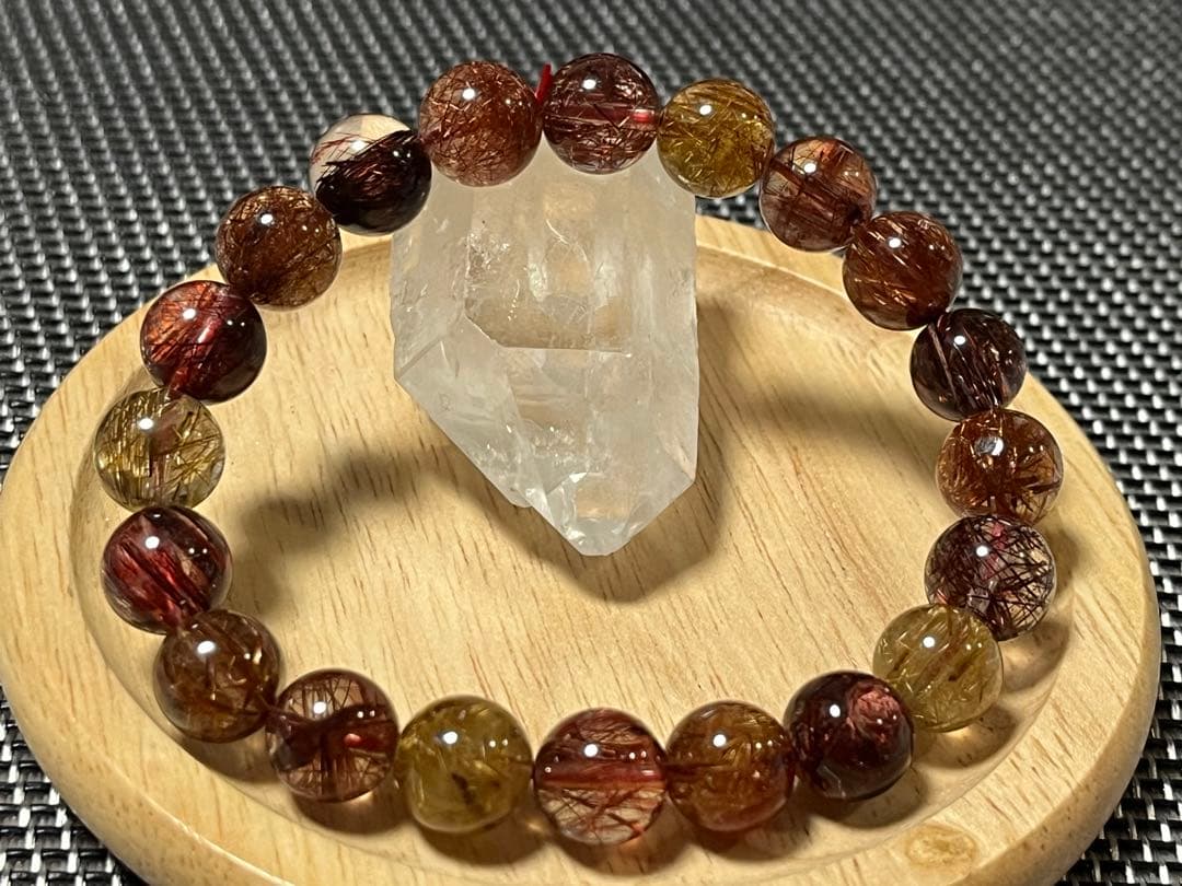 高品質 ミックス ルチルクォーツ ブレスレット 約9.5mm ③